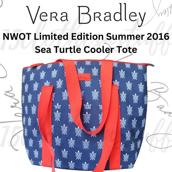 NWOT VERA BRADLEY Limited Edition Summer 2016 Sea Turtle Cooler Tote - Picture 1 of 8
